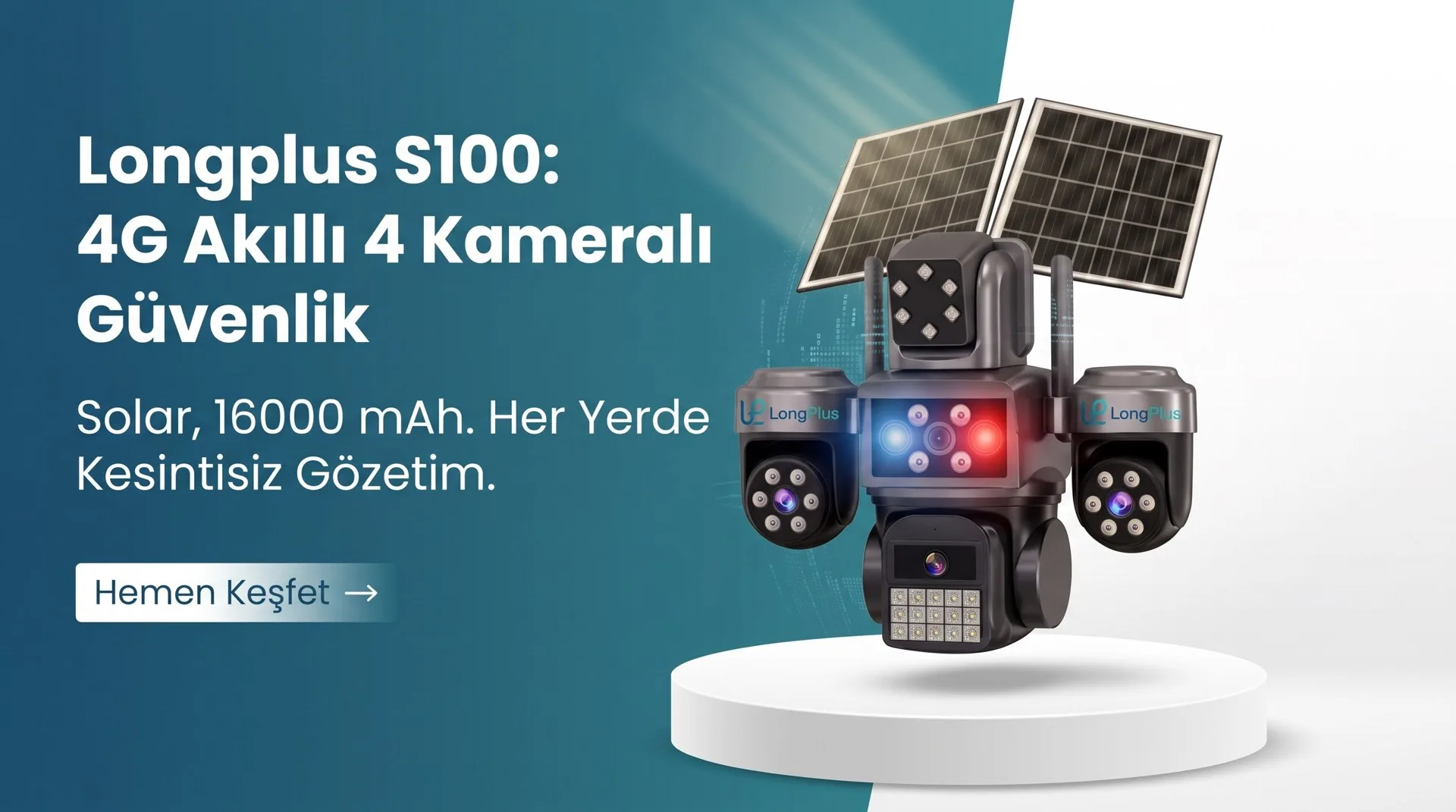 Longplus S100: 4G Akıllı 4 Kameralı Güvenlik