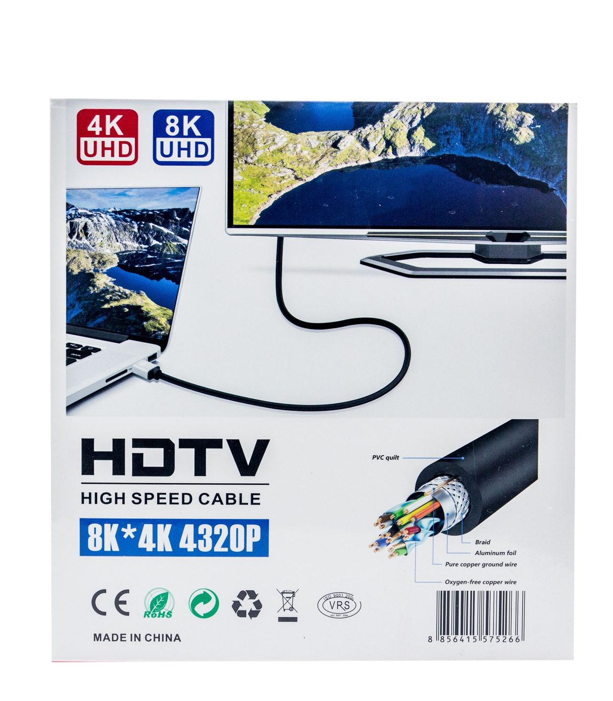 Kadraj 10m HDMI Kablosu | 4K@60Hz, 8K, 4K@120Hz Destekli | Altın Kaplama Konektör | Dayanıklı PVC Kaplama - görsel 2