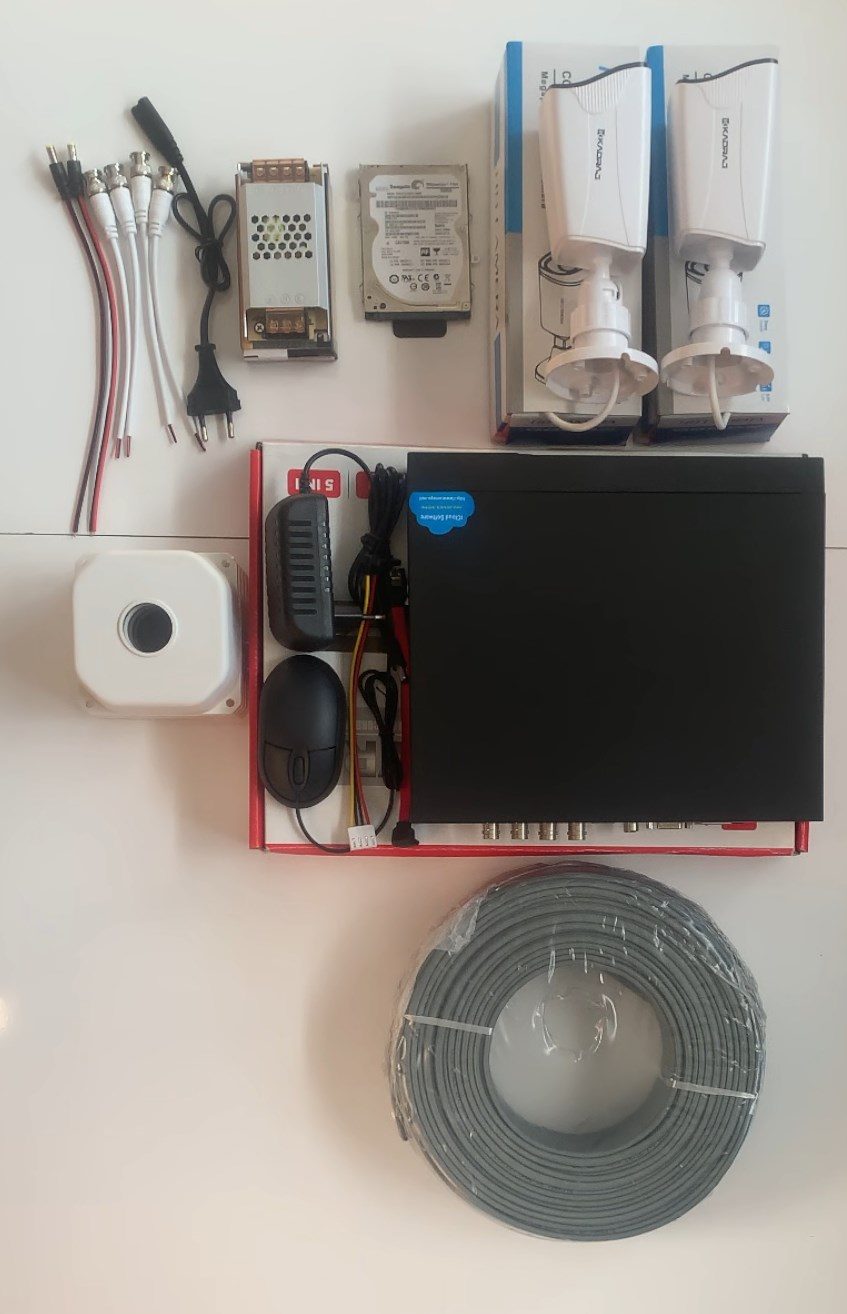 Kadraj 2 Kameralı Güvenlik Seti - 5MP Sony SecuLens, 1080P Full HD AHD, 6 Atom LED, Gece Görüşlü, 5MP DVR + WiFi Adaptörü, V1 - görsel 3