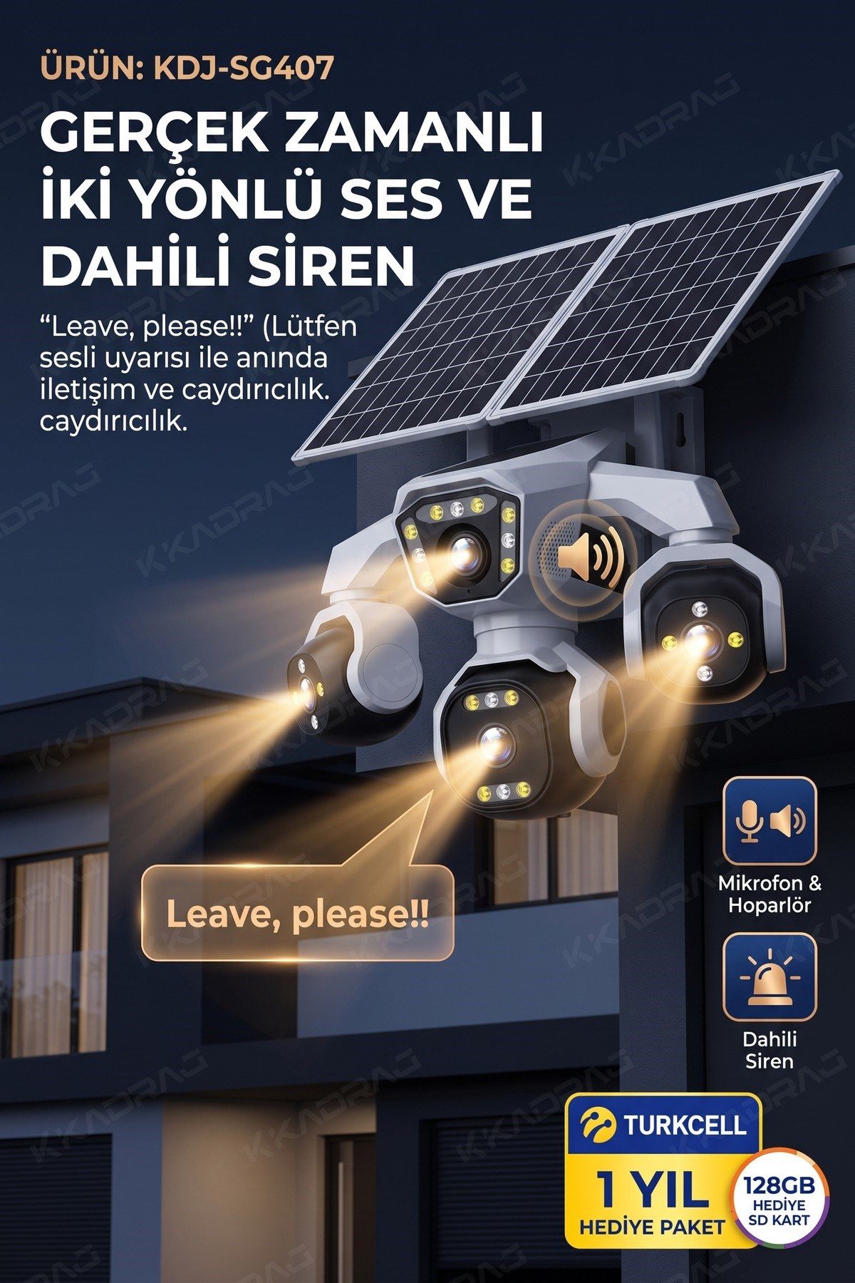 Kadraj 4 Kameralı - Güneş Enerjili + 16000 Mah. + E- Sim Destekli + 20MP Güvenlik Kamerası Yapay Zeka TC15 - görsel 13