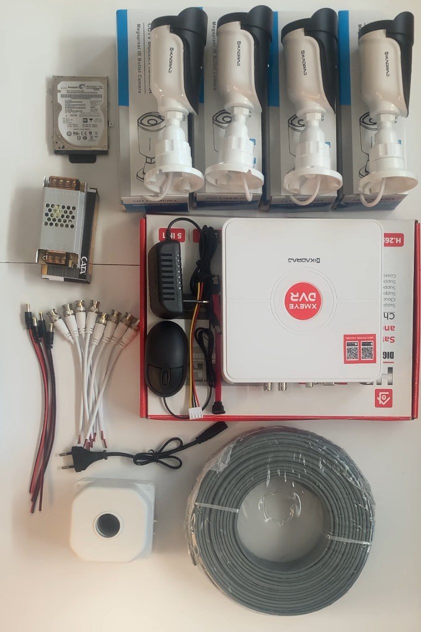Kadraj 4 Kameralı Güvenlik Kamera Seti - Ekstra Uzun Mesafeli Güçlü, 5MP Sony Lens, 70m Dayanıklı Kablolama, 6 Atom LED, 320GB H.D.D - görsel 2