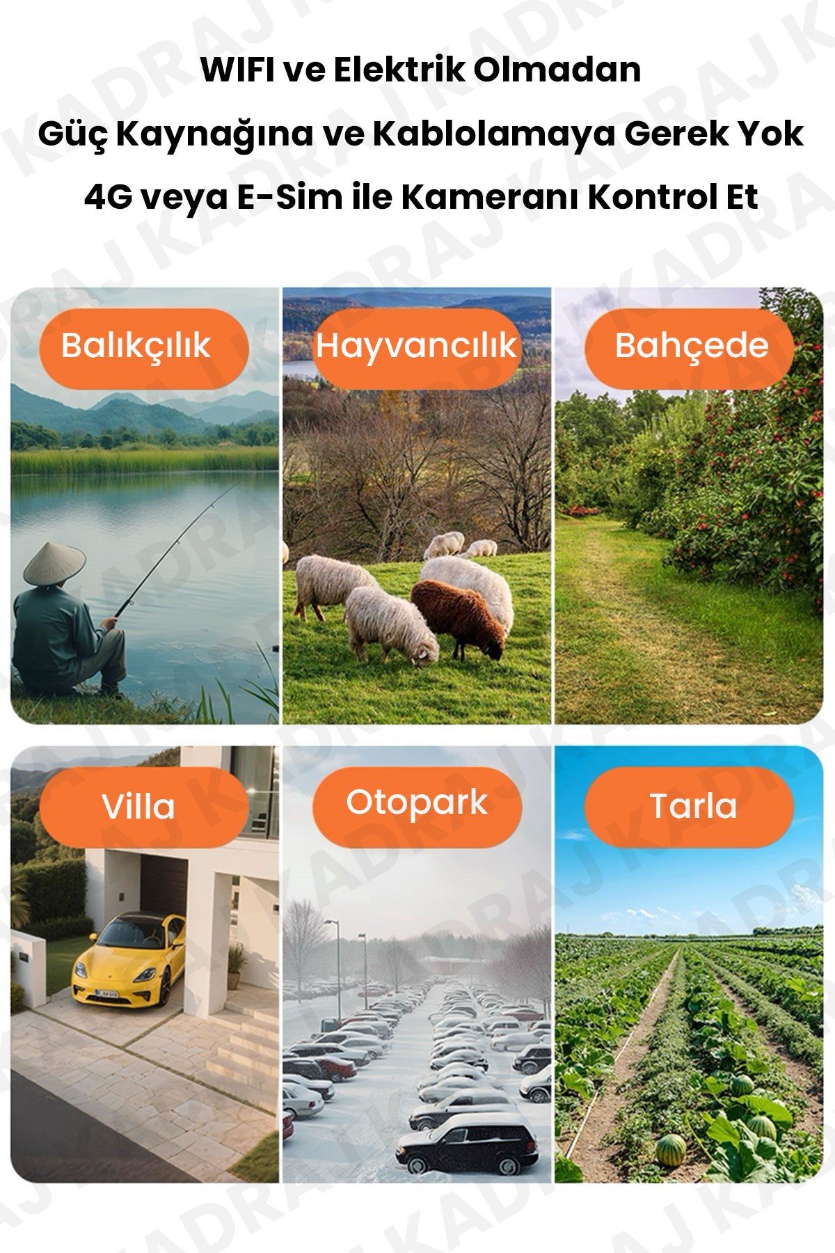 Kadraj 4 Kameralı INOX modeli , 4G + e-Sim, 2 Solar Panelli, Uzaktan izleme , Hareket Takip , Alarm , Sesli Konuşma, 16000 Mah Batarya - görsel 11