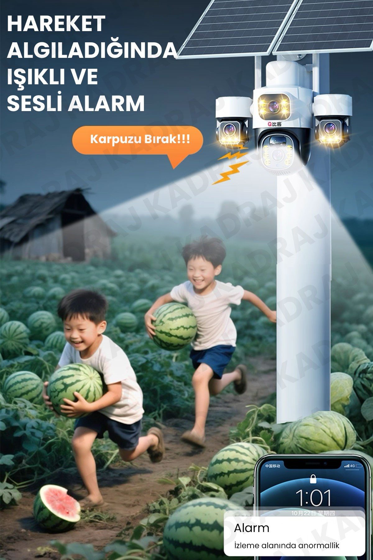 Kadraj 4 Kameralı INOX modeli , 4G + e-Sim, 2 Solar Panelli, Uzaktan izleme , Hareket Takip , Alarm , Sesli Konuşma, 16000 Mah Batarya - görsel 3