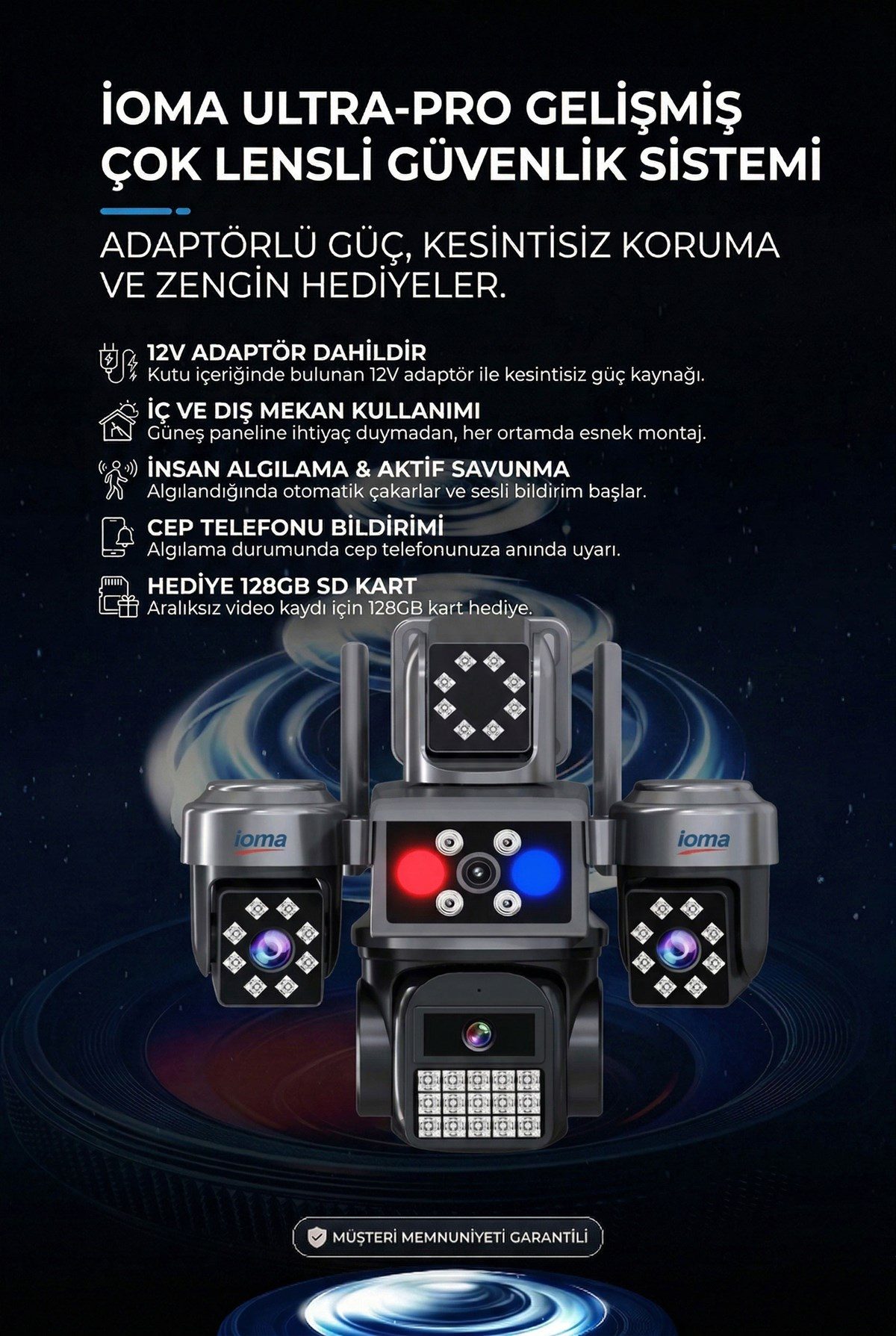 IOMA 4 Kameralı Wifi - MAXI Scan Pro - Çakarlı - 64 Kanal VMS Kablosuz Kamera - görsel 2