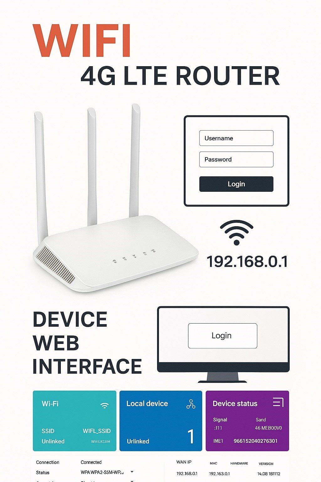 4G Modem - WiFi 4G LTE Router – Tak-Çalıştır Mobil İnternet Çözümü - görsel 2