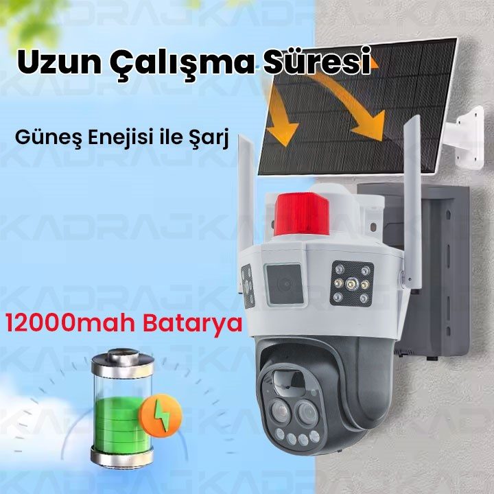 Kadraj 4G SOLAR PANELLİ, SIM KARTLI, 10X ZOOM, 12000MAH. BATARYA, SU GEÇİRMEZ,2 YÖNLÜ KONUŞMA,YAPAY ZEKA İNSAN TAKİBİ,SESLİ ALARM - görsel 8