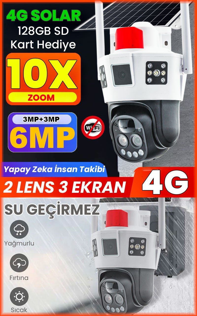 Kadraj 4G SOLAR PANELLİ, SIM KARTLI, 10X ZOOM, 12000MAH. BATARYA, SU GEÇİRMEZ,2 YÖNLÜ KONUŞMA,YAPAY ZEKA İNSAN TAKİBİ,SESLİ ALARM