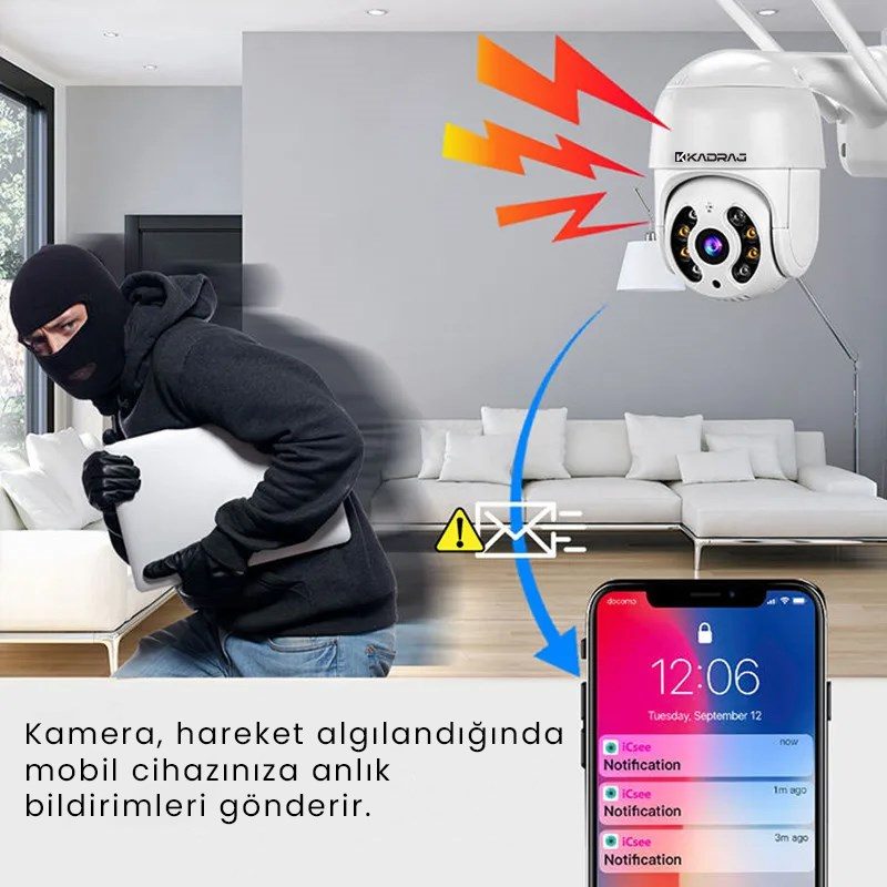 Kadraj 4MP 2K IP Speed Dome Kamera - Akıllı Takip, PTZ, Gece Görüşlü, Kablosuz WiFi, Açık Alan Gözetim - görsel 4