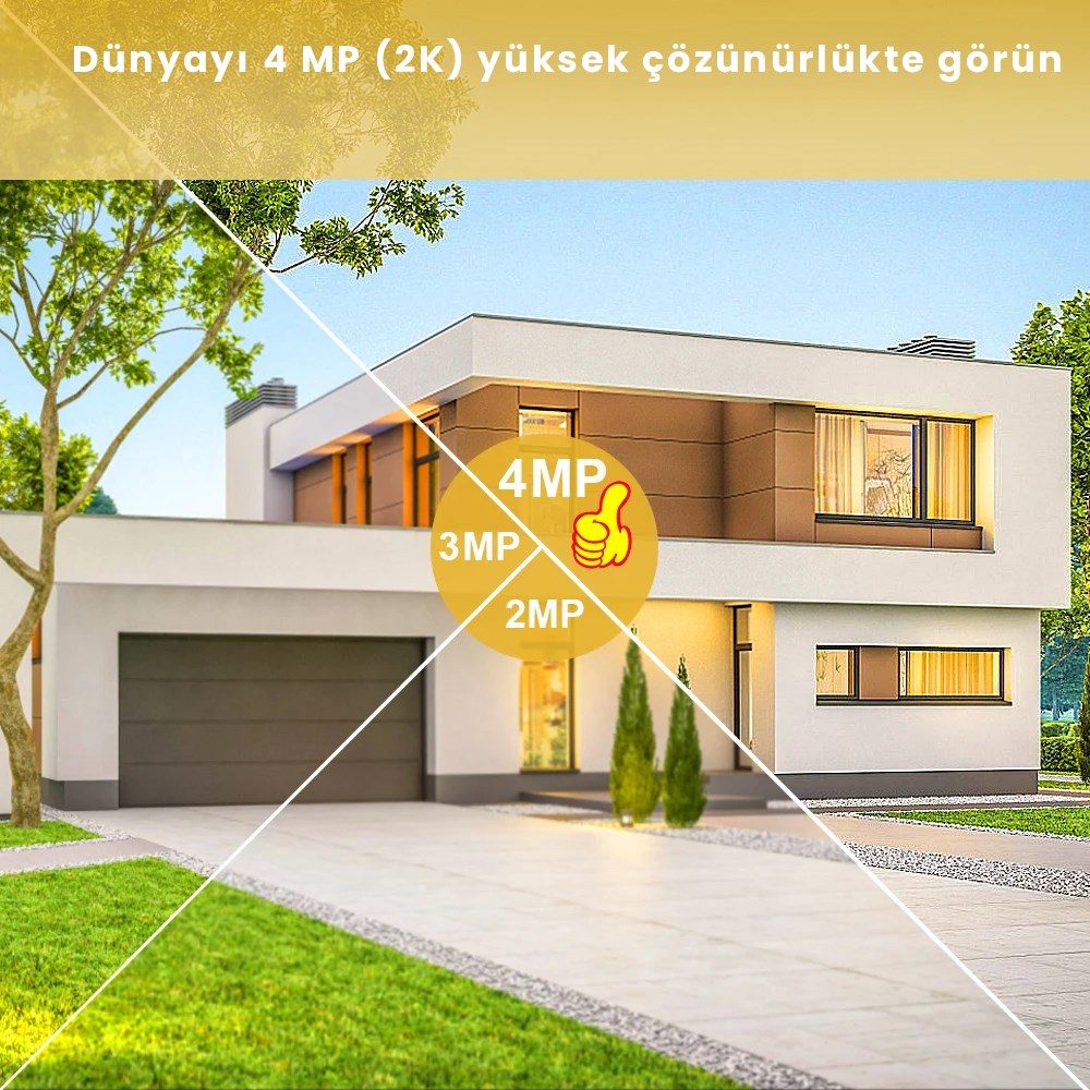 Kadraj 4MP 2K IP Speed Dome Kamera - Akıllı Takip, PTZ, Gece Görüşlü, Kablosuz WiFi, Açık Alan Gözetim - görsel 2