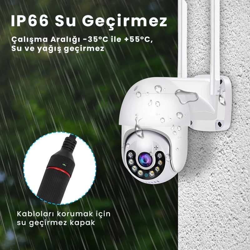 Kadraj 4MP 2K IP Speed Dome Kamera - Akıllı Takip, PTZ, Gece Görüşlü, Kablosuz WiFi, Açık Alan Gözetim - görsel 11