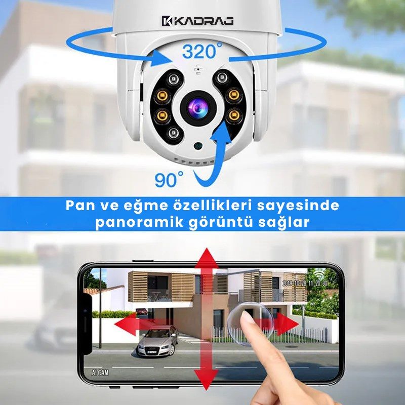 Kadraj 4MP 2K IP Speed Dome Kamera - Akıllı Takip, PTZ, Gece Görüşlü, Kablosuz WiFi, Açık Alan Gözetim - görsel 4