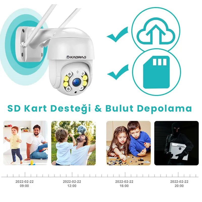 Kadraj 4MP 2K IP Speed Dome Kamera - Akıllı Takip, PTZ, Gece Görüşlü, Kablosuz WiFi, Açık Alan Gözetim - görsel 9