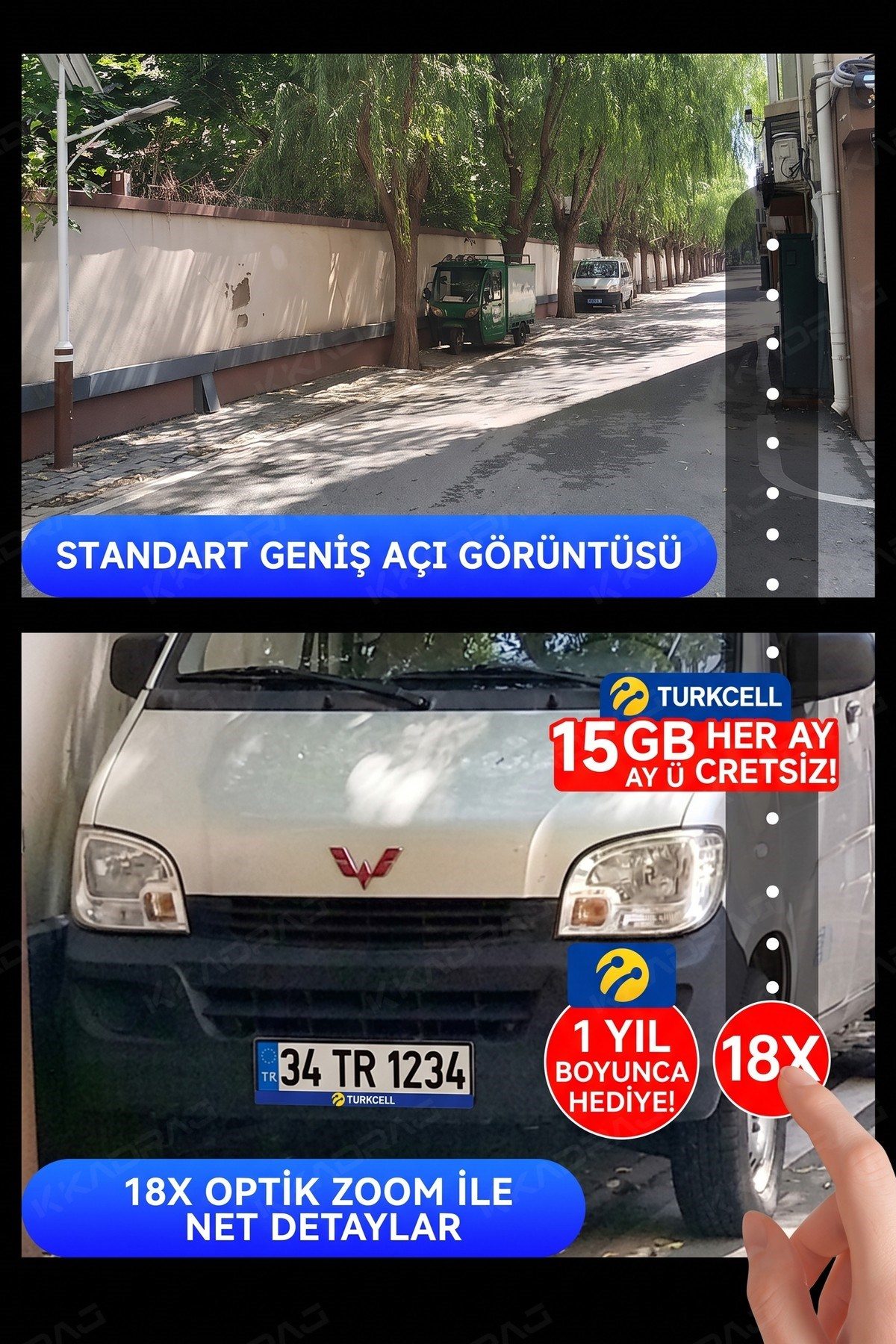 Kadraj 5 Kameralı 4G/E-SIM Destekli 18X Zoom PTZ Güneş Enerjili Profesyonel Dış Mekân Güvenlik Kamerası - görsel 14