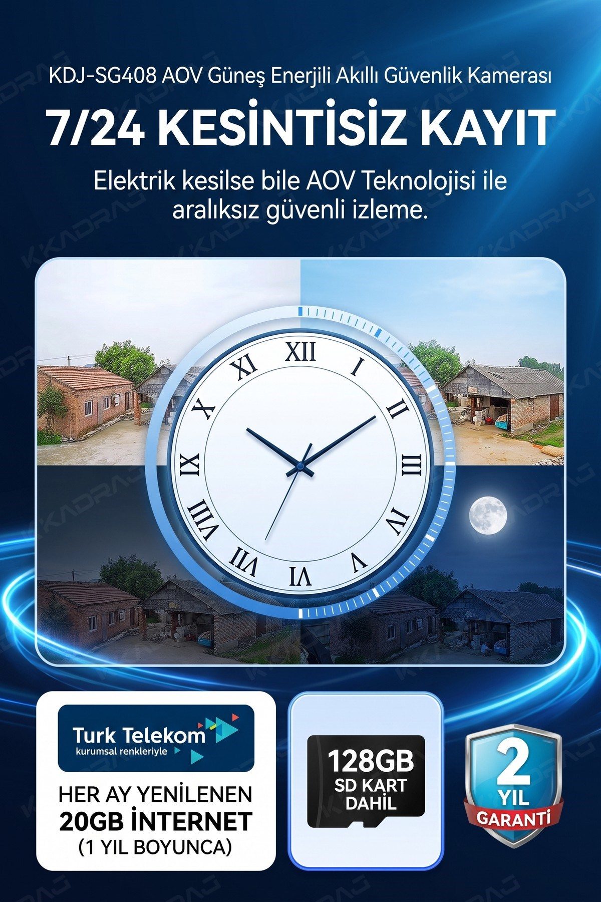 Kadraj 5 Kameralı 4G/E-SIM Destekli 18X Zoom Solar Panelli Profesyonel Dış Mekân Güvenlik Kamerası 20TT - görsel 10