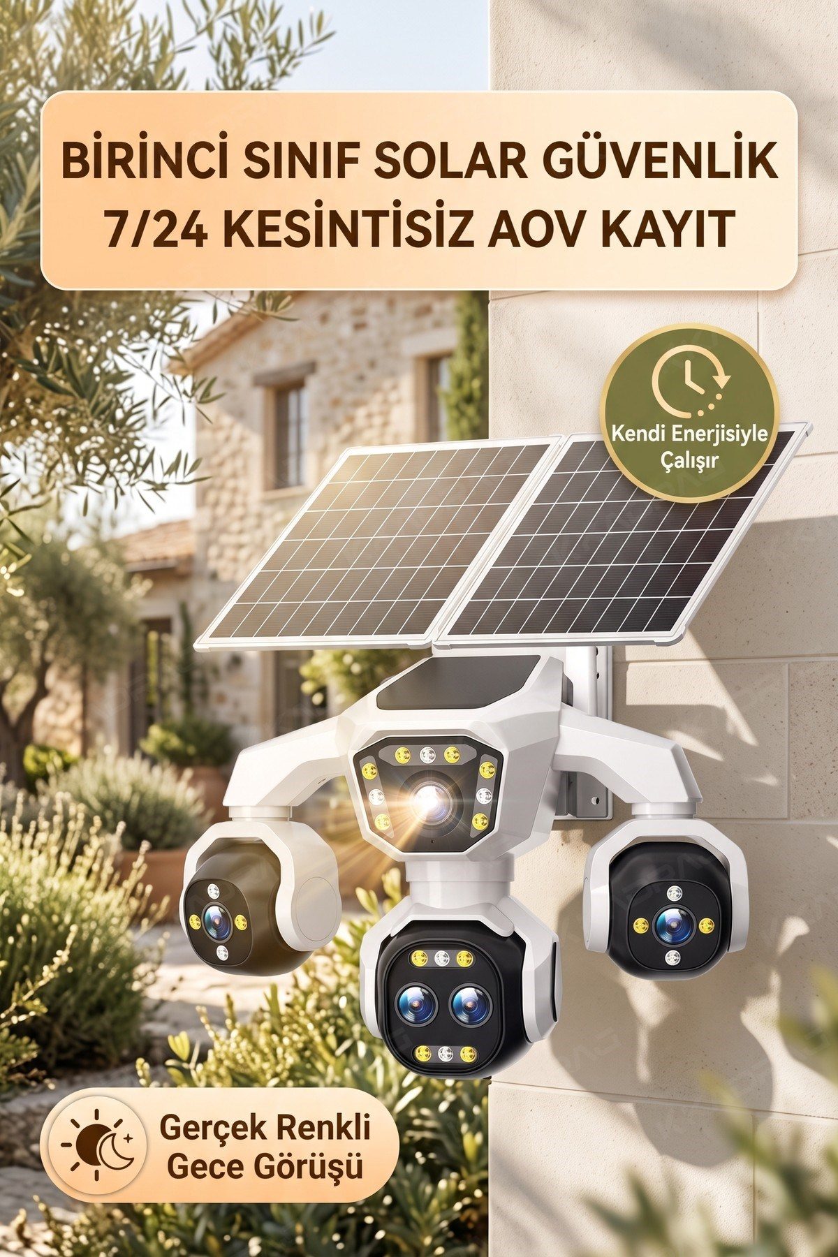 Kadraj 5 Kameralı Sim Kartlı 18X Zoom PTZ Güneş Enerjili Profesyonel Dış Mekân Güvenlik Kamerası -Tek - görsel 10