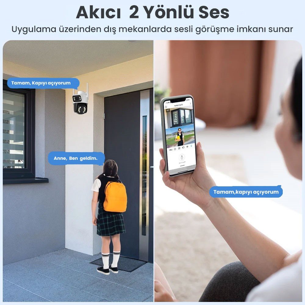 Kadraj Çift Lens Çift Ekran ile Kadraj 8MP 4K PTZ WIFI Kamera: AI İnsan Algılama Kablosuz Açık CCTV Güvenlik IP Kamerası Uzaktan Kontrol - görsel 7