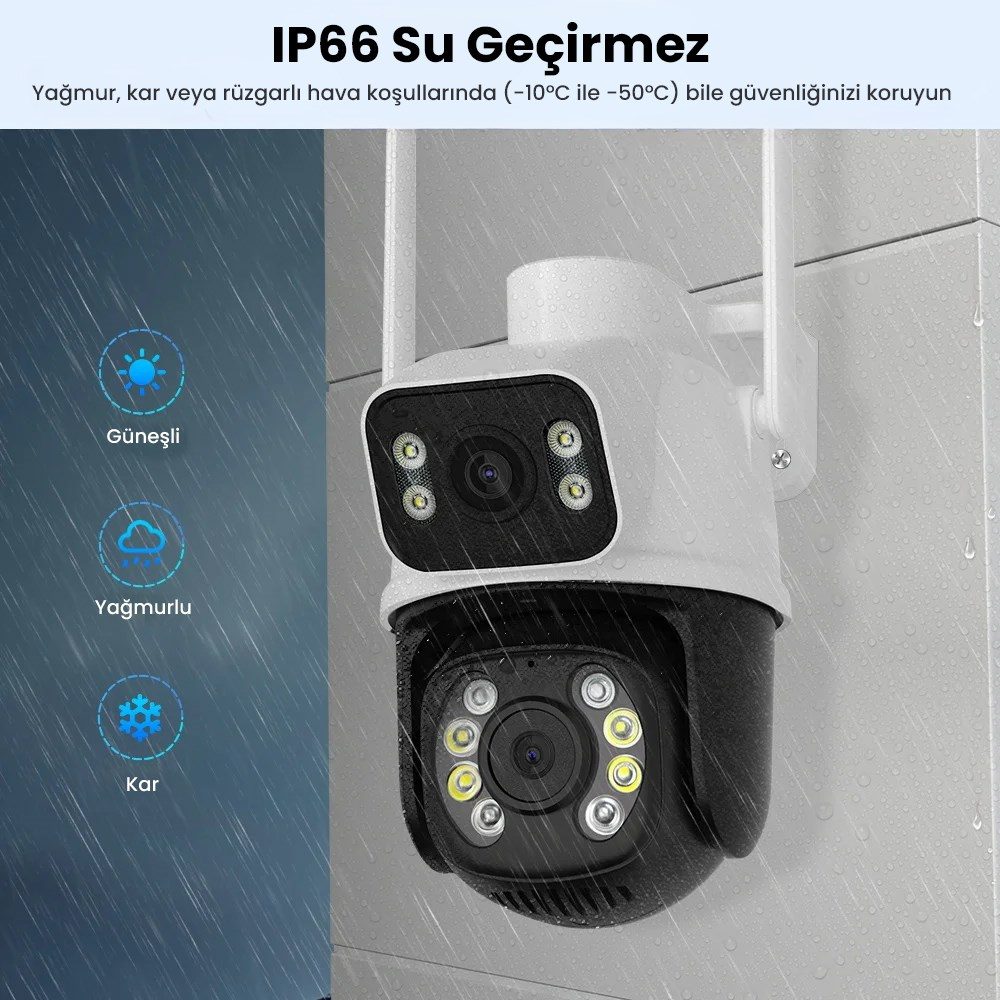 Kadraj Çift Lens Çift Ekran ile Kadraj 8MP 4K PTZ WIFI Kamera: AI İnsan Algılama Kablosuz Açık CCTV Güvenlik IP Kamerası Uzaktan Kontrol - görsel 5