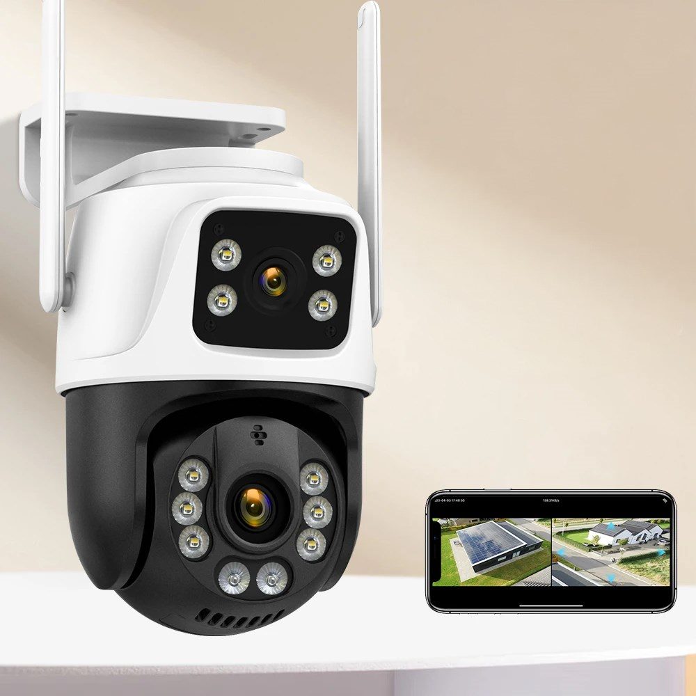 Kadraj Çift Lens Çift Ekran ile Kadraj 8MP 4K PTZ WIFI Kamera: AI İnsan Algılama Kablosuz Açık CCTV Güvenlik IP Kamerası Uzaktan Kontrol - görsel 2
