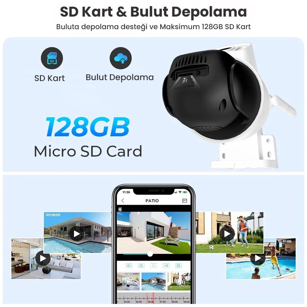 Kadraj Çift Lens Çift Ekran ile Kadraj 8MP 4K PTZ WIFI Kamera: AI İnsan Algılama Kablosuz Açık CCTV Güvenlik IP Kamerası Uzaktan Kontrol - görsel 11