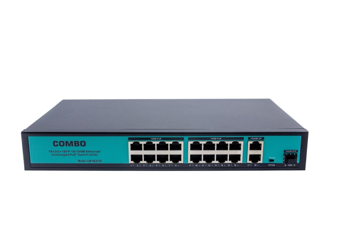 Kadraj Combo CM1621G 16+2G+1SFP 10/100M Ethernet Unmanaged PoE+ Switch