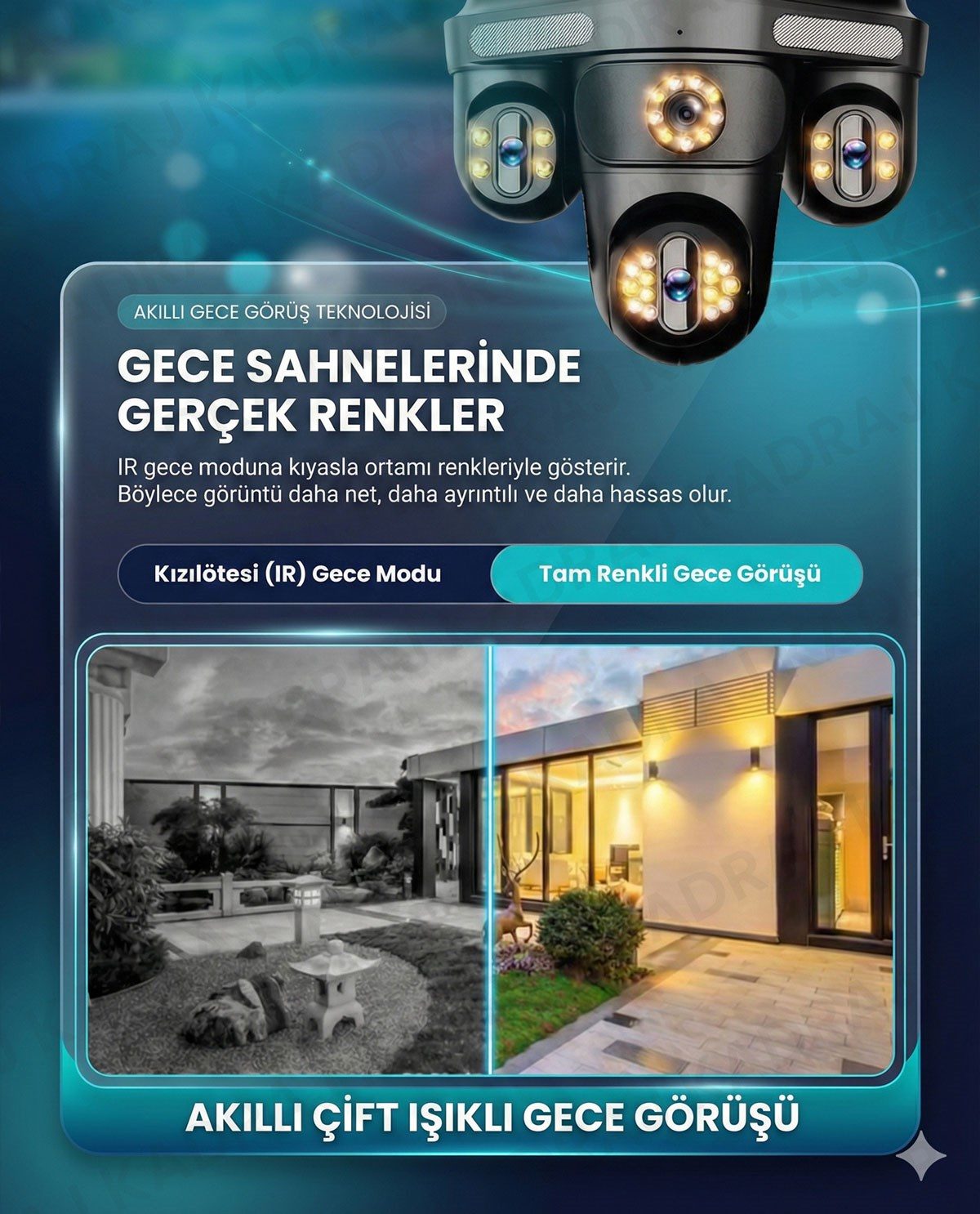 Kadraj Güneş Enerjili Sim Kartlı Kamera - 4 Kameralı - 600GB TURK TELEKOM Hat Dahil + 2 Solar Panel + 20000mah Batarya - görsel 7