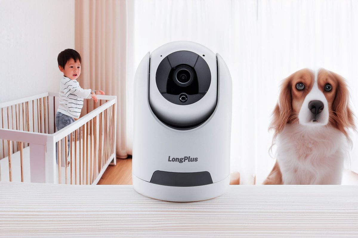 LongPlus Bebek Kamerası 360° Panoramik Kamera ve Evcil Hayvan, Monitörü - Ev Güvenlik Kamerası