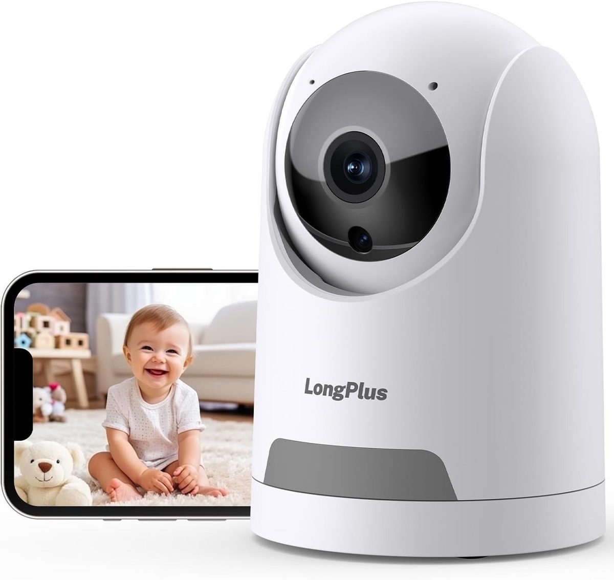 LongPlus Bebek Kamerası 360° Panoramik Kamera ve Evcil Hayvan, Monitörü - Ev Güvenlik Kamerası - görsel 2