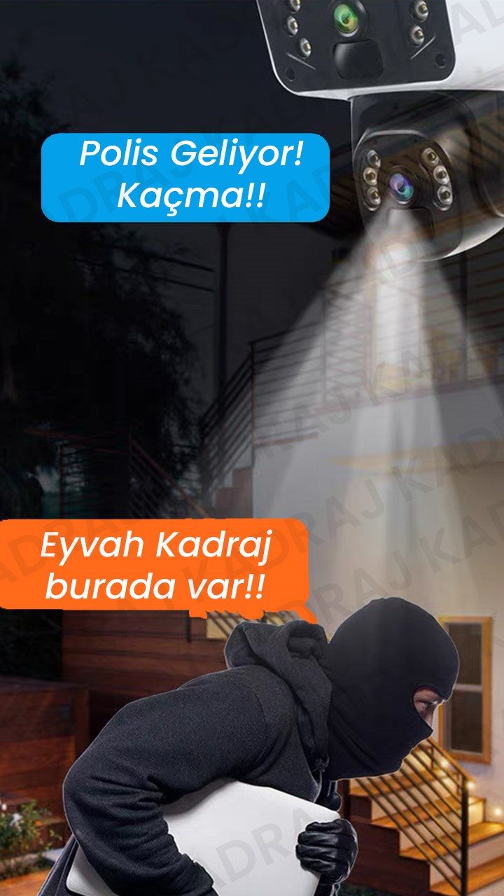 Kadraj Sim Kartlı Güvenlik Kamerası, Solar Panelli Kamera, 4G X47C PRO Güvenlik Kamerası, İnsan Takibi, Alarm, 3 EKRANLI Solar Kamera - görsel 4
