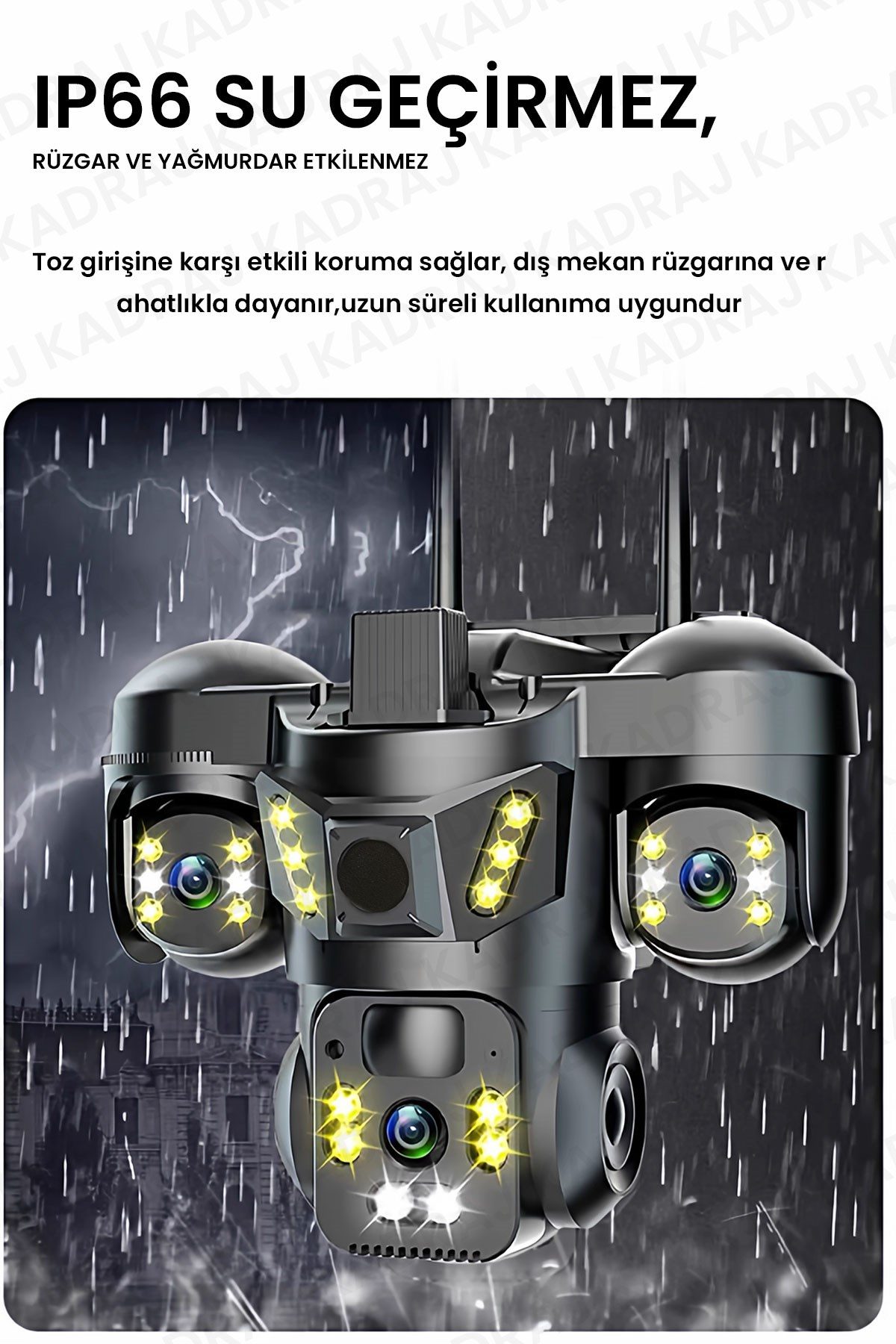 Kadraj Sim Kartlı Kamera, 3 Kameralı, Solar Panelli, 20GB TURK TELEKOM Hat Dahil, İnsan Algılama, Sesli Konuşma, Alarm,X66B - görsel 11