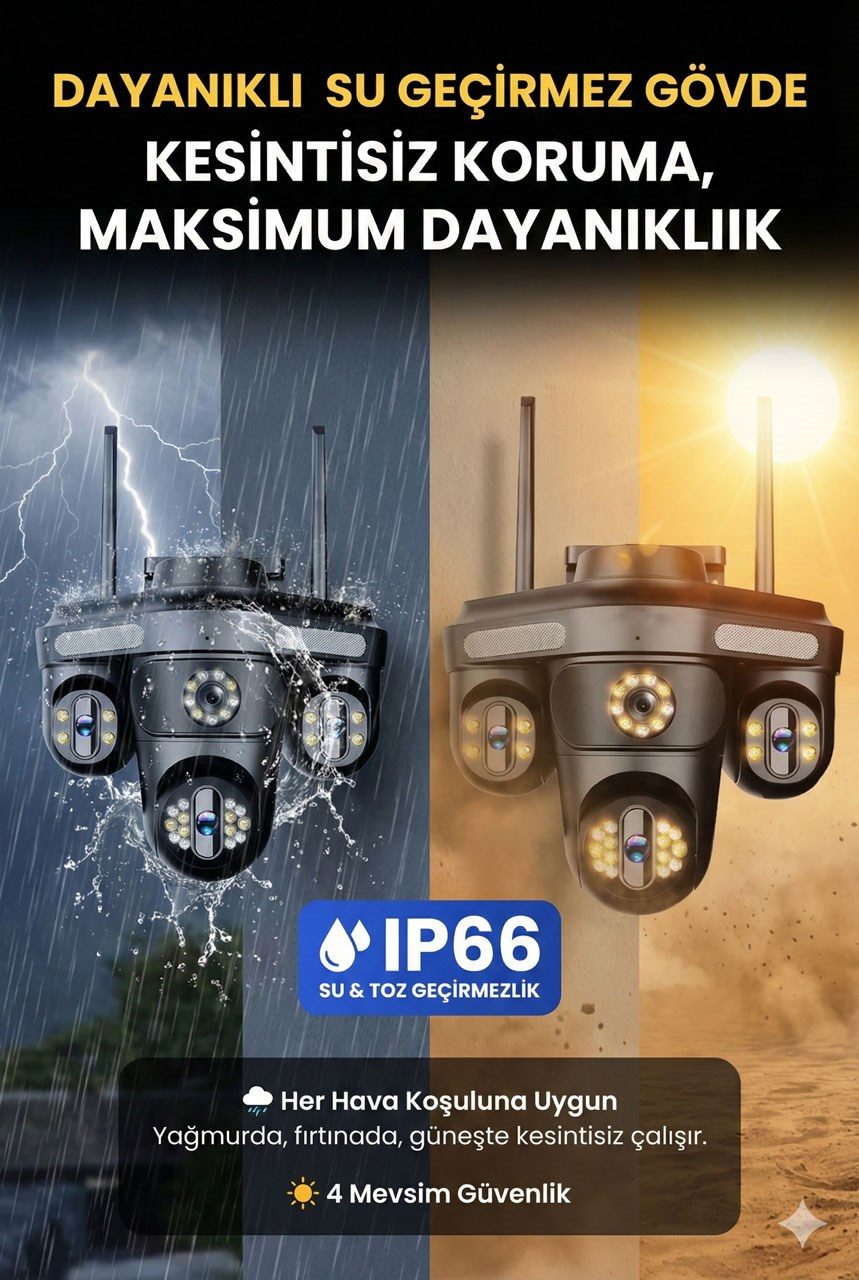 Kadraj Sim Kartlı Kamera | 4 Kameralı Güvenlik Kamerası | Her ay 15GB Turkcell 1 Yıl Hediyeli, 7/24 Kayıt Aov, 20.000mah Batarya - görsel 6
