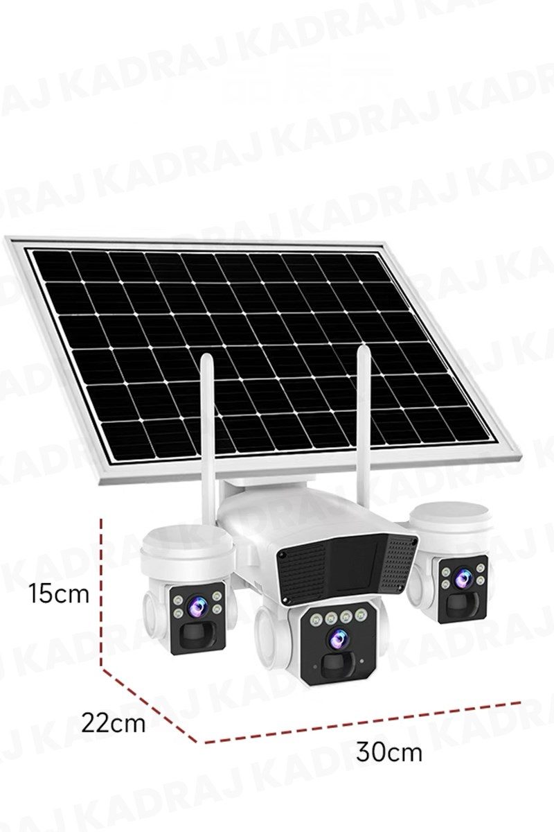 Kadraj Solar Kamera - Güneş Enerjili Kamera - Sim Kartlı Kamera - 15MP - 3 LENS - 3 KAMERALI GÜVENLİK KAMERASI - 12000MAH BATARYA - UZAKTAN İZLEME - görsel 3