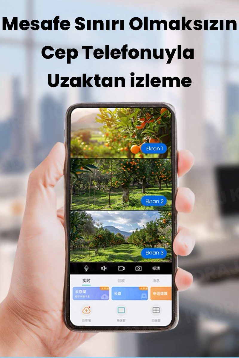 Kadraj Solar Kamera - Güneş Enerjili Kamera - Sim Kartlı Kamera - 15MP - 3 LENS - 3 KAMERALI GÜVENLİK KAMERASI - 12000MAH BATARYA - UZAKTAN İZLEME - görsel 13