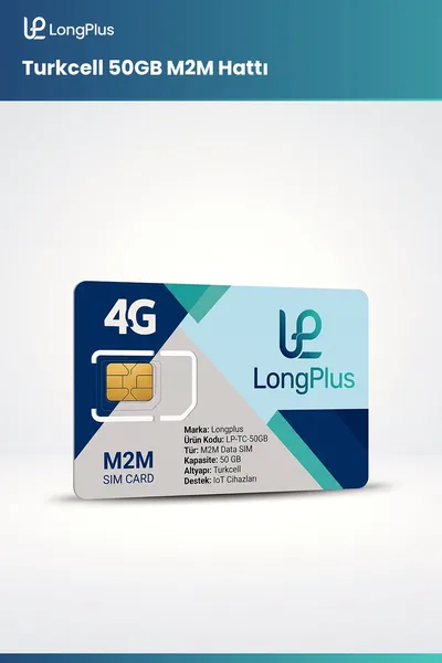 Longplus Turkcell 50GB M2M hattı IoT ve güvenlik kameraları için data SIM kartı