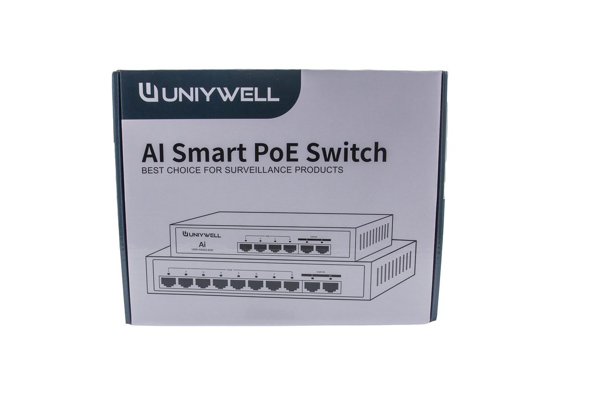 Uniywell 4 Port PoE Switch + 2 Uplink | 65W İç Güç Ünitesi | UNW-AI0402-65W - görsel 2