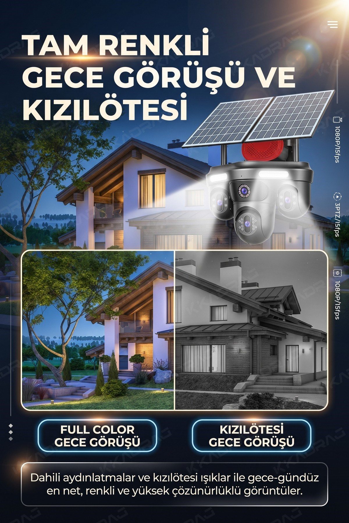 Kadraj X99 4 Lens + 3 Hareketli Otomatik PZT Kamera, 4G - E-Sim Destekli, 20MP, 20.000 Mah Batarya , AI - görsel 3